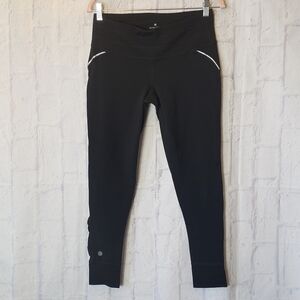 ATHLETA Activewear Reflective Running Leggings Black Medium
